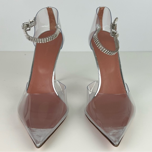 NEW AMINA MUADDI CRYSTAL-EMBELLISHED TRANSPARENT PUMPS - Picture 9 of 14